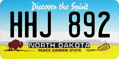 ND license plate HHJ892