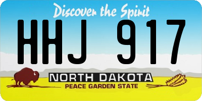 ND license plate HHJ917