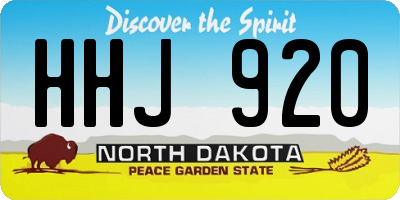 ND license plate HHJ920