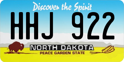 ND license plate HHJ922