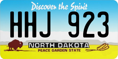 ND license plate HHJ923