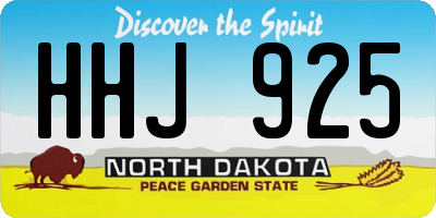 ND license plate HHJ925