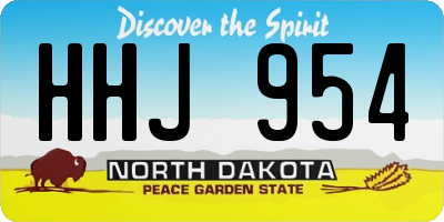 ND license plate HHJ954