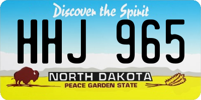 ND license plate HHJ965