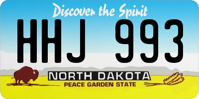 ND license plate HHJ993