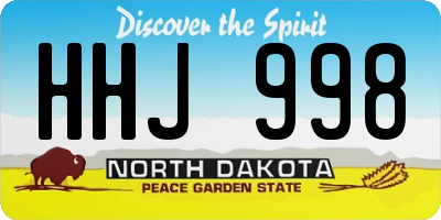 ND license plate HHJ998
