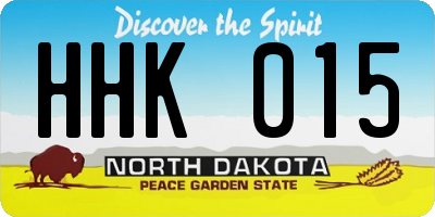 ND license plate HHK015