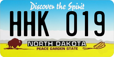 ND license plate HHK019
