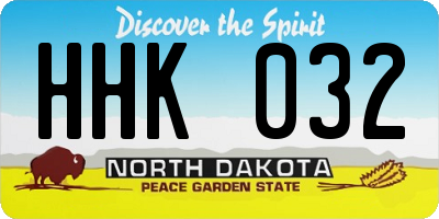 ND license plate HHK032