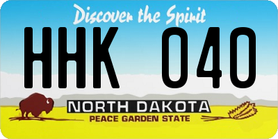 ND license plate HHK040