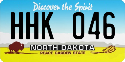 ND license plate HHK046
