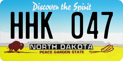 ND license plate HHK047