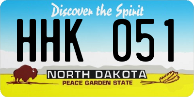 ND license plate HHK051