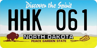 ND license plate HHK061