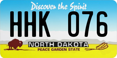 ND license plate HHK076