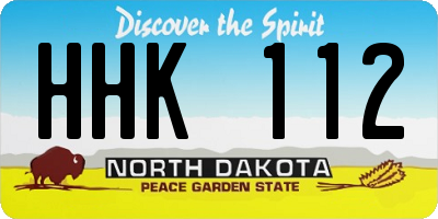 ND license plate HHK112