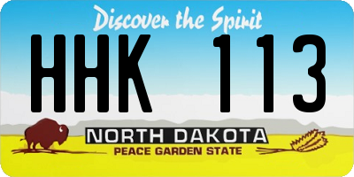 ND license plate HHK113