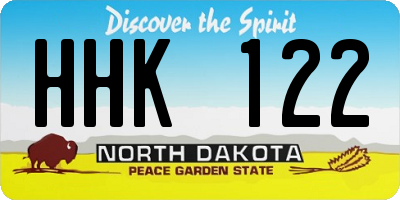 ND license plate HHK122