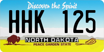 ND license plate HHK125