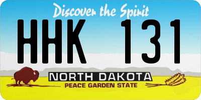 ND license plate HHK131