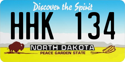 ND license plate HHK134