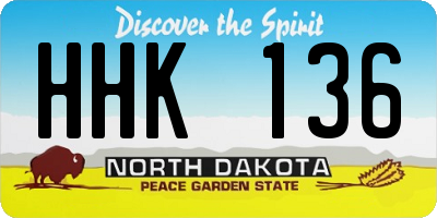 ND license plate HHK136