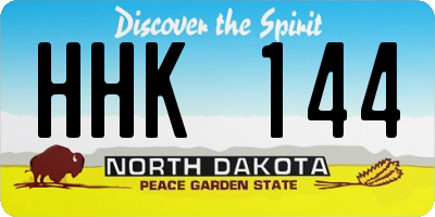 ND license plate HHK144