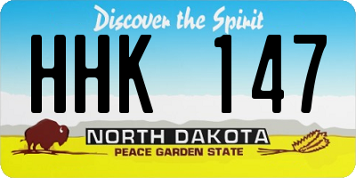 ND license plate HHK147