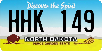 ND license plate HHK149