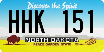 ND license plate HHK151