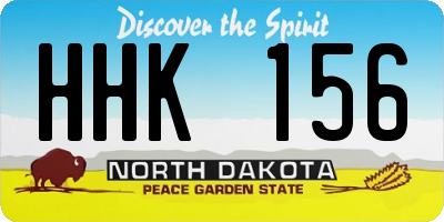 ND license plate HHK156