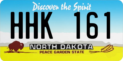 ND license plate HHK161