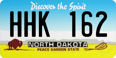 ND license plate HHK162