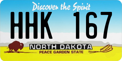 ND license plate HHK167