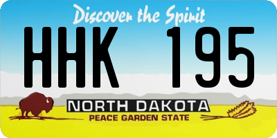 ND license plate HHK195