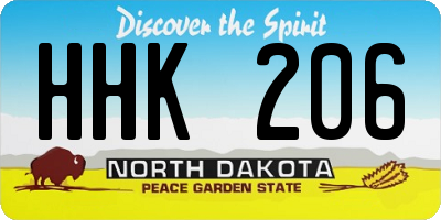 ND license plate HHK206