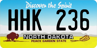 ND license plate HHK236
