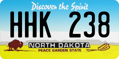 ND license plate HHK238