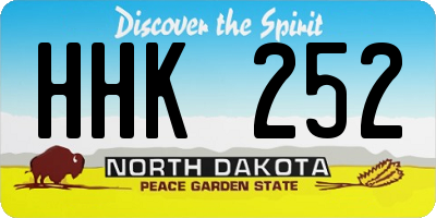 ND license plate HHK252
