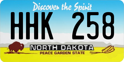 ND license plate HHK258