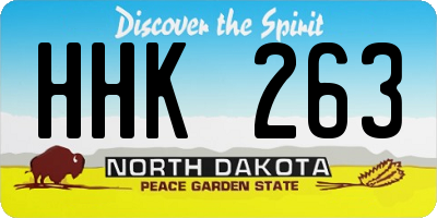 ND license plate HHK263