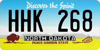 ND license plate HHK268