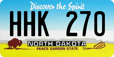 ND license plate HHK270