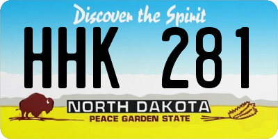 ND license plate HHK281