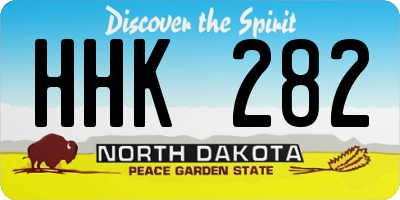 ND license plate HHK282