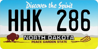 ND license plate HHK286