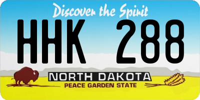 ND license plate HHK288