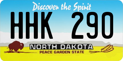 ND license plate HHK290