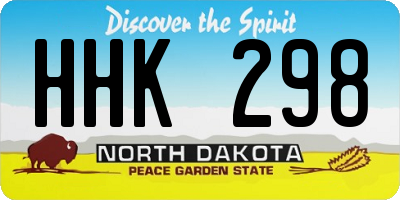 ND license plate HHK298