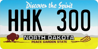 ND license plate HHK300